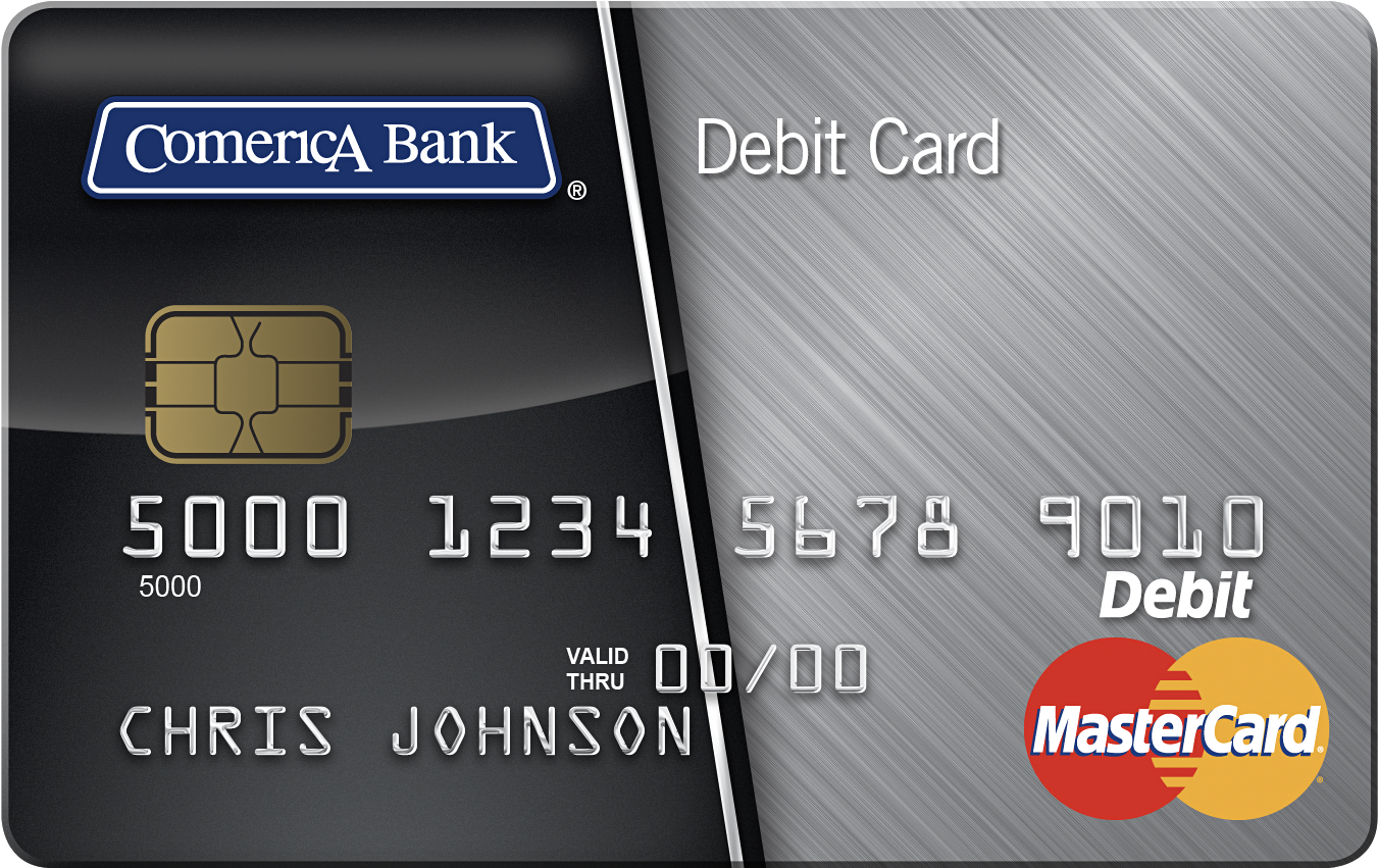 Comerica Bank Mastercard Debit Card PNG