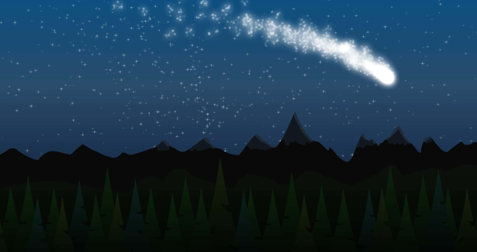 Stunning Comet Illuminating the Night Sky Wallpaper
