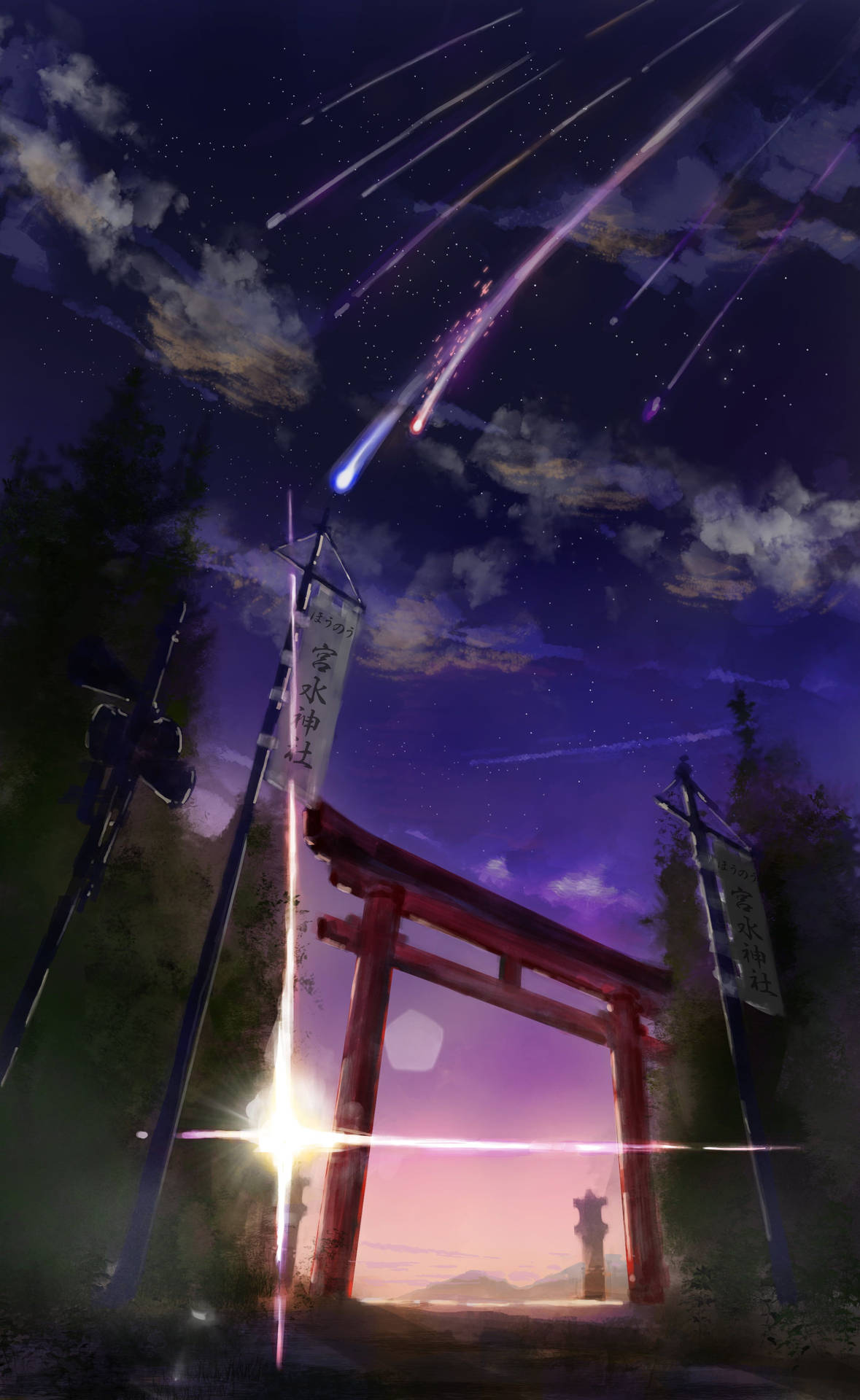 Comet Over Torii Kimi No Na Wa Wallpaper