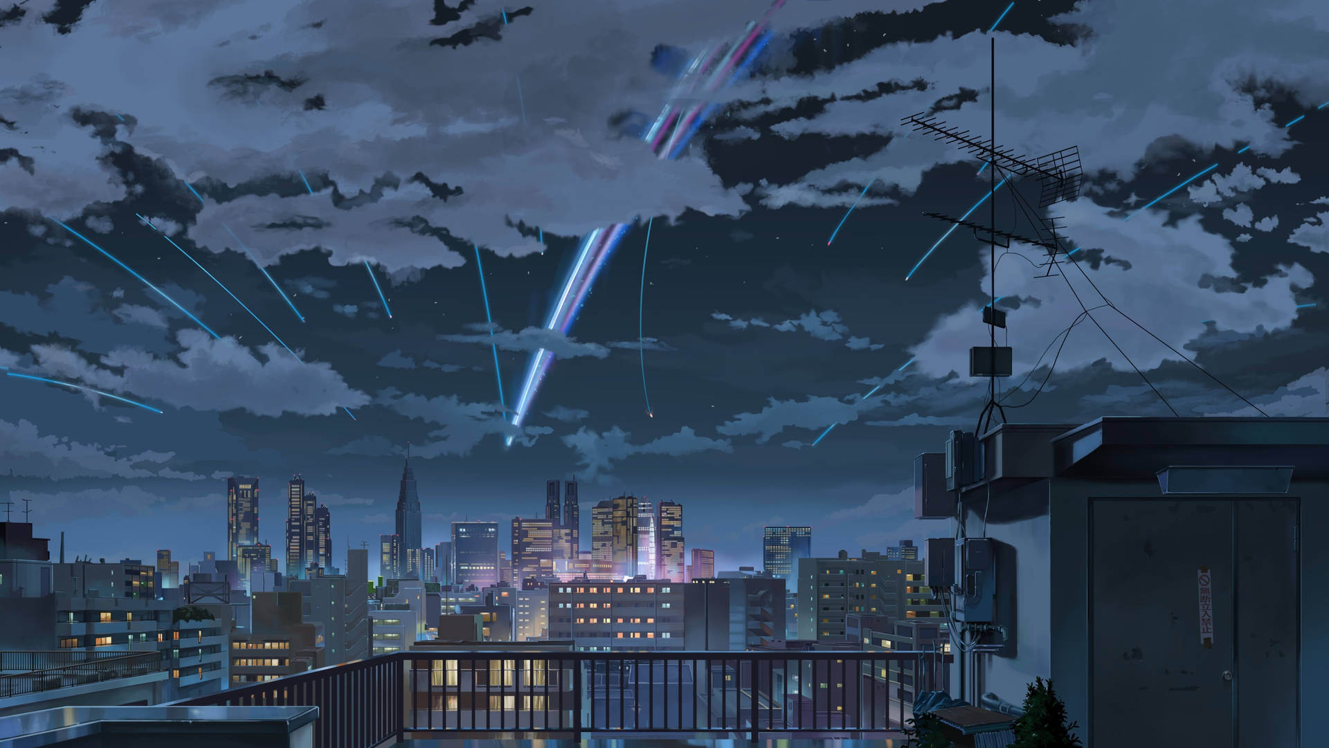 Comets Above Tokyo Your Name 4K Wallpaper