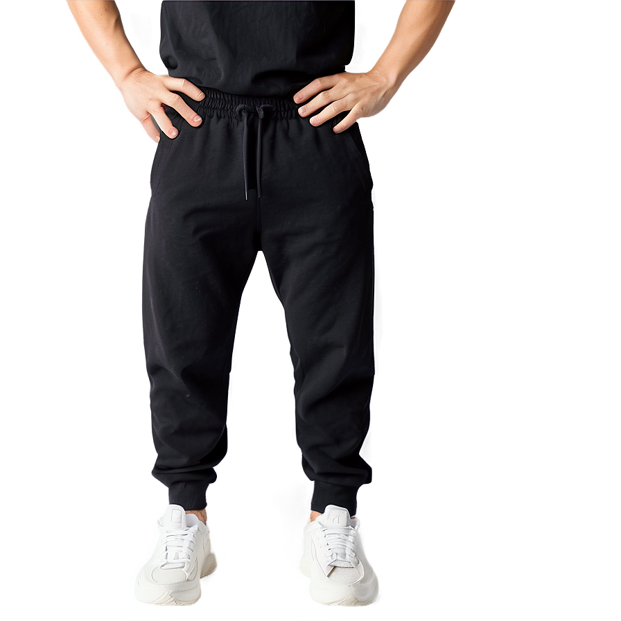 Comfortable Black Sweatpants Png Qdm PNG