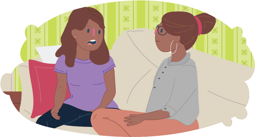 Comforting Friend Couch Conversation PNG