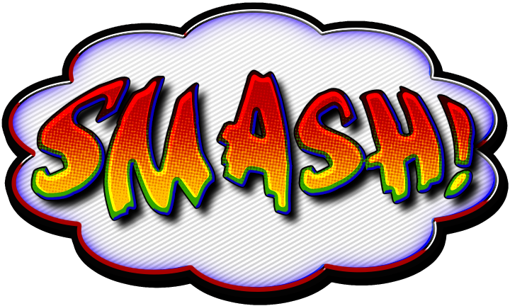 Comic Book Style S M A S H Word Bubble PNG