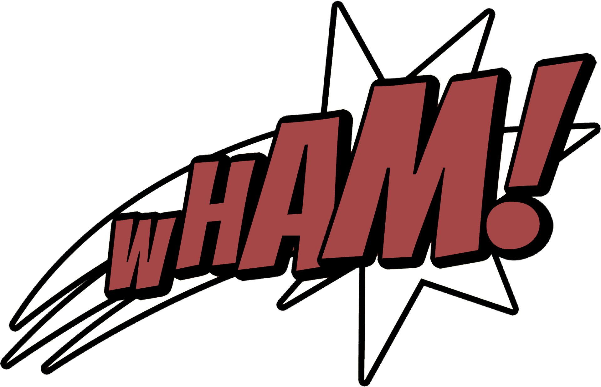 Comic Book Style W H A M Text Illustration PNG