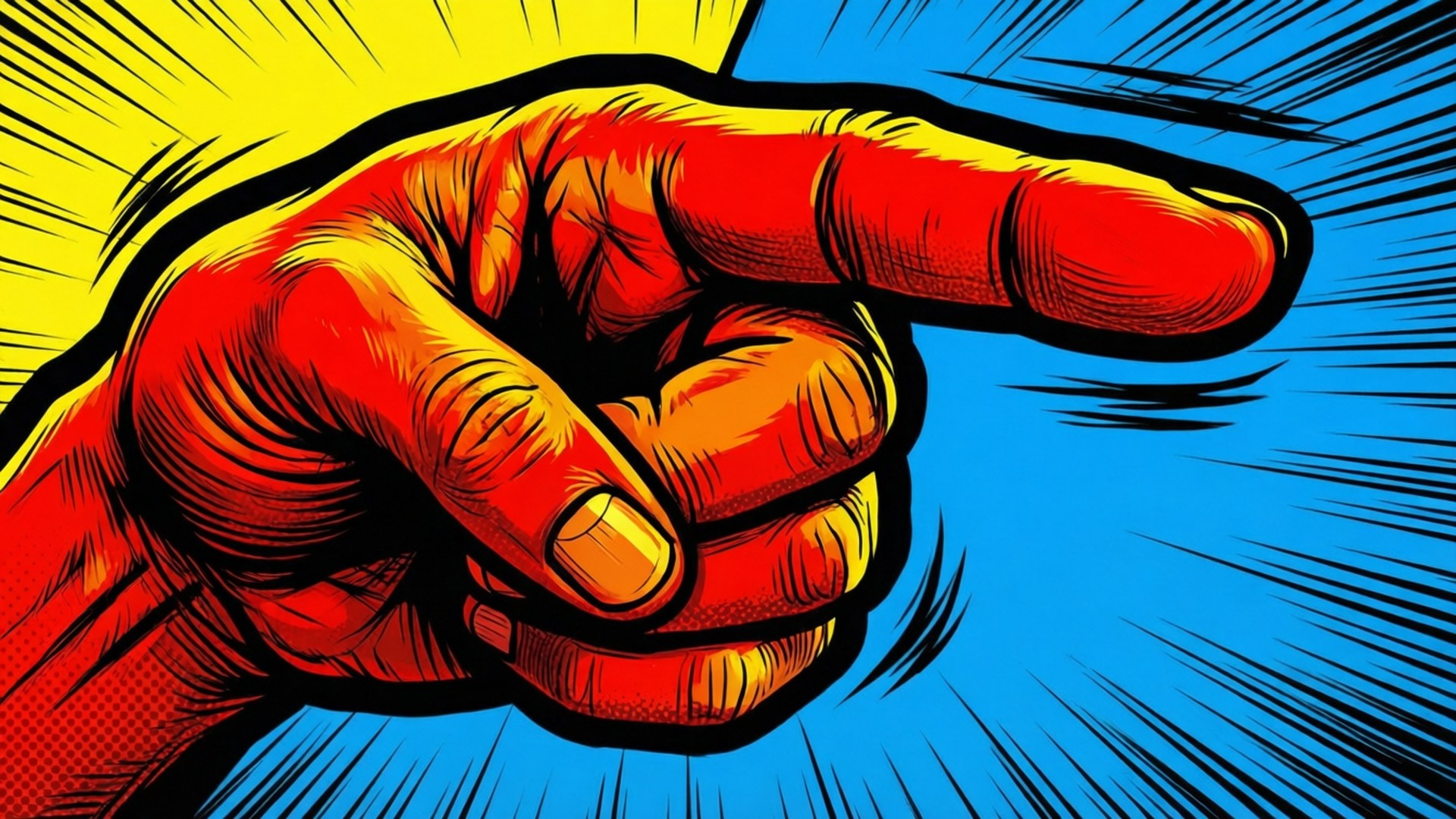 Comic Pointing Hand Wallpaper