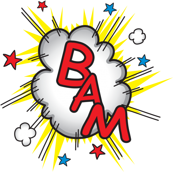 Comic Style B A M Explosion PNG