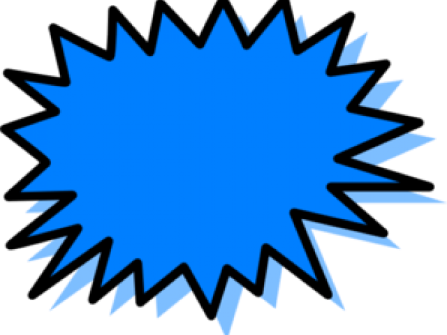 Comic Style Blue Burst Shape PNG