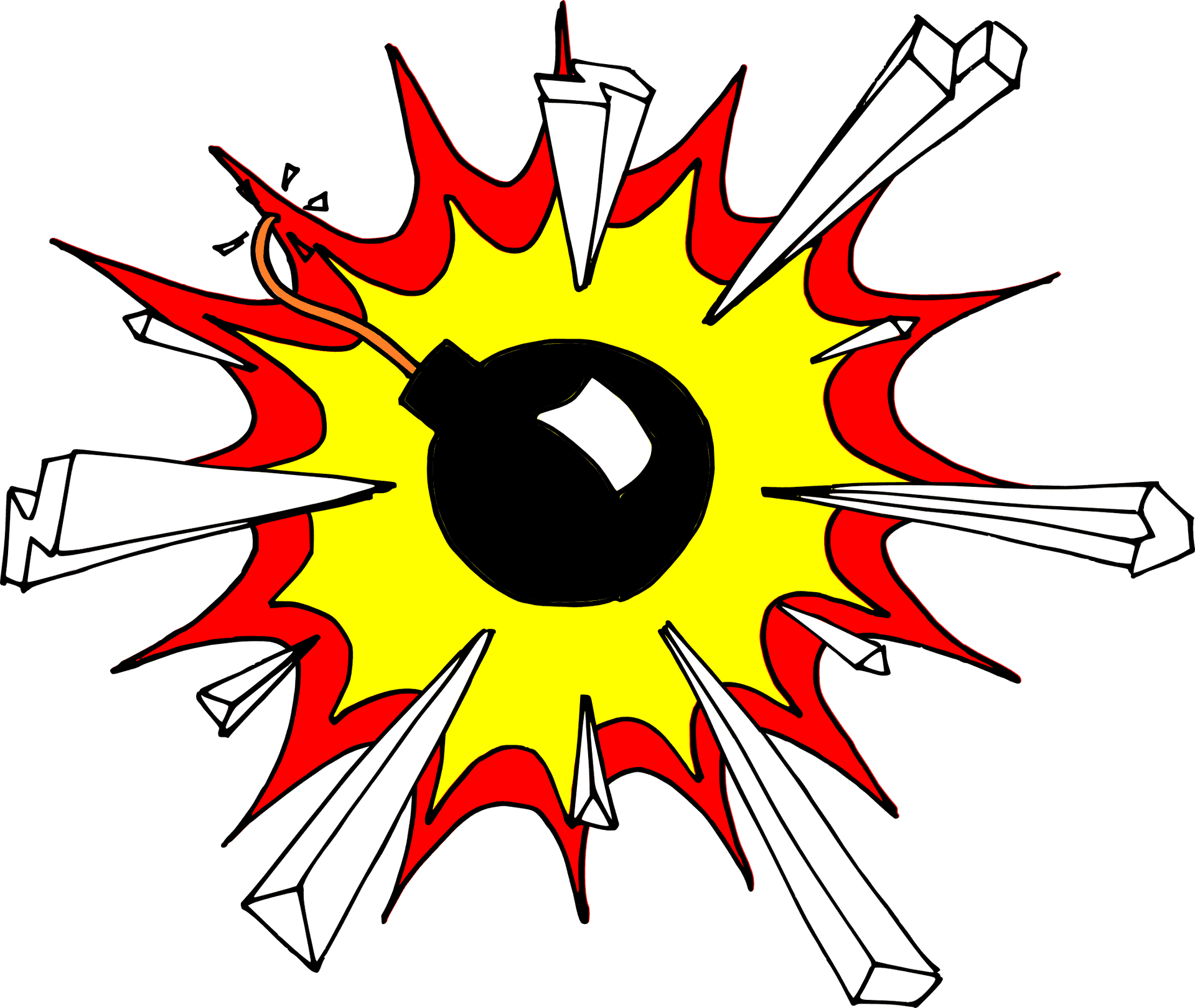 Comic Style Bomb Explosion PNG