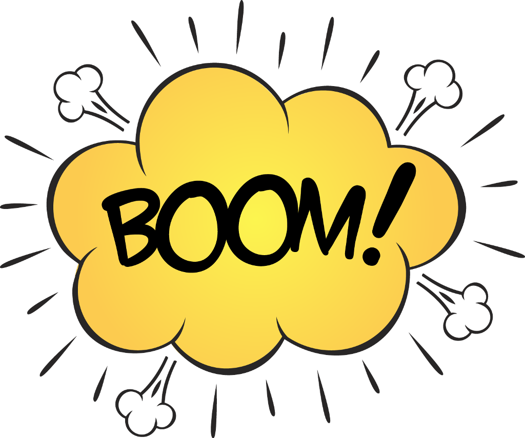 Comic Style Boom Explosion PNG