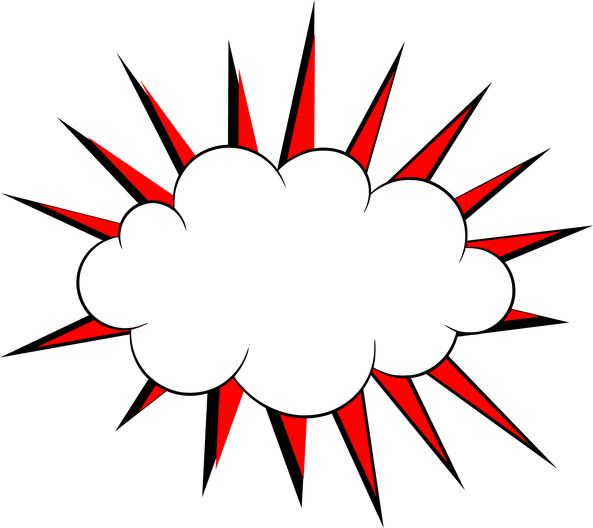 Comic Style Explosion Cloud PNG
