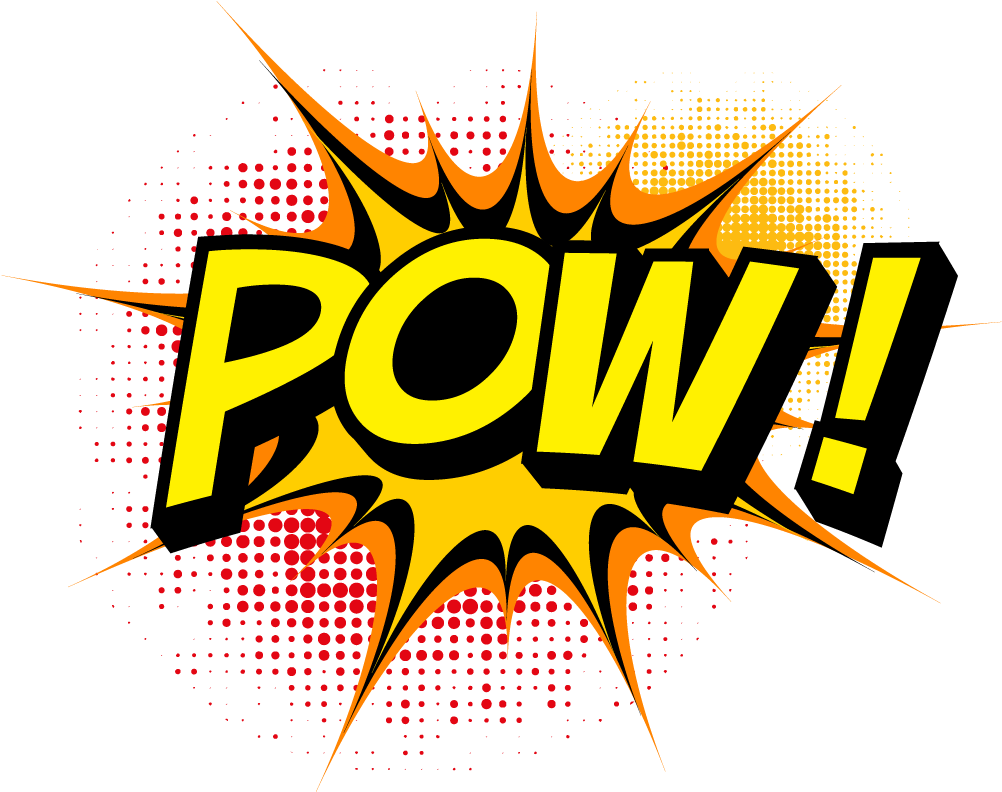 Comic Style P O W Explosion PNG