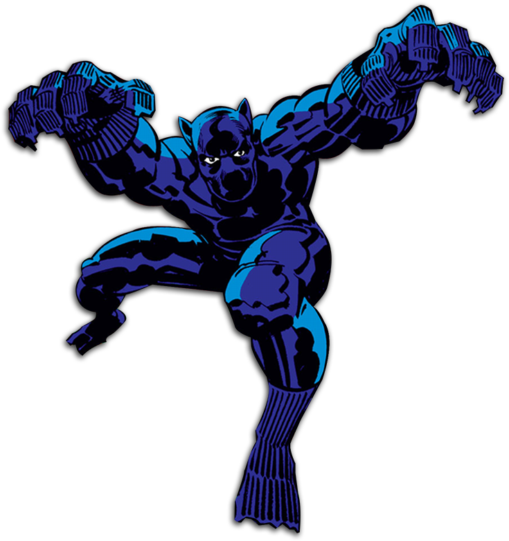 Comic Style Panther Hero PNG