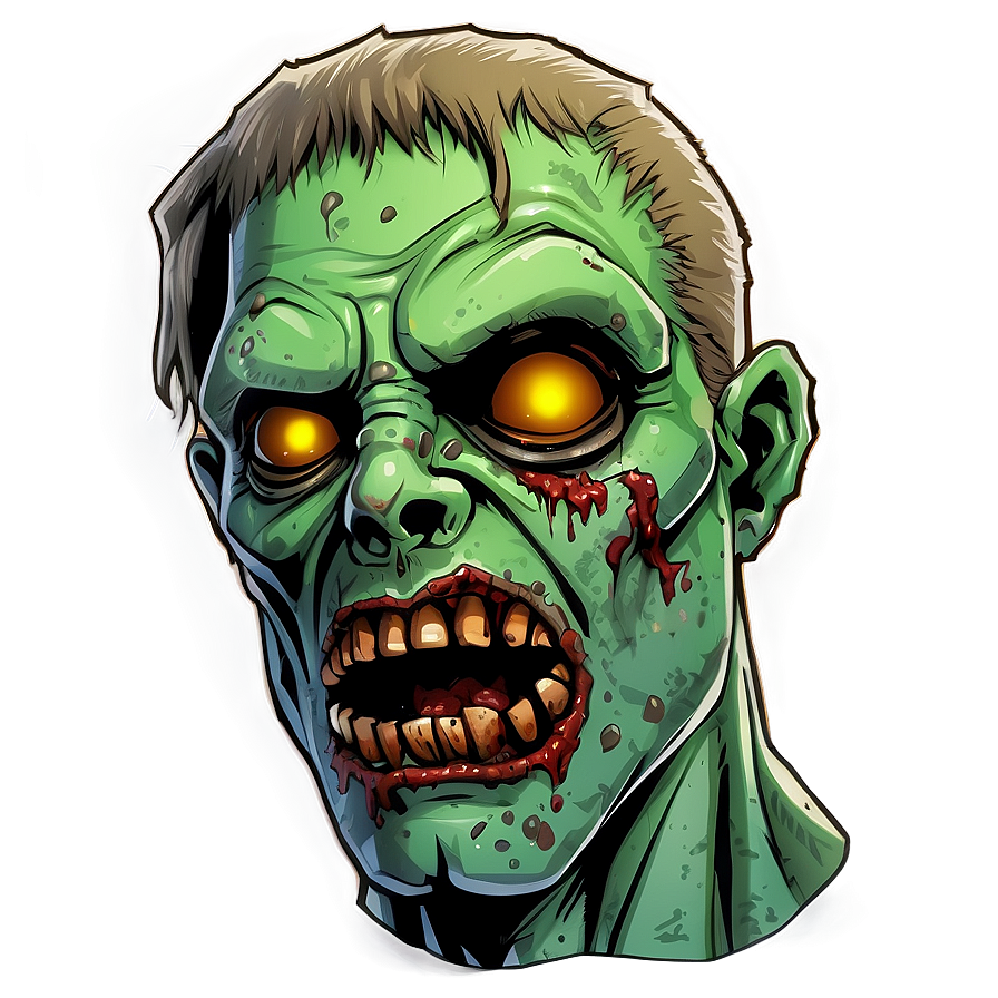 Comic Style Zombie Head Png Upj PNG