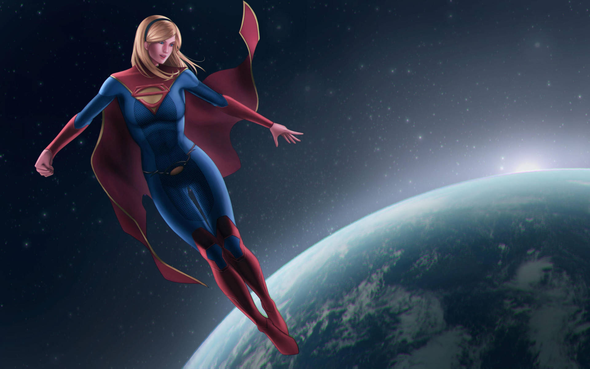 Comic Supergirl In Outer Space Wallpaper