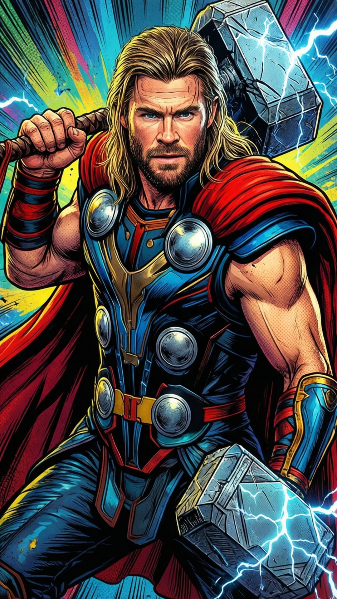 Comic Thor schlägt zu Wallpaper