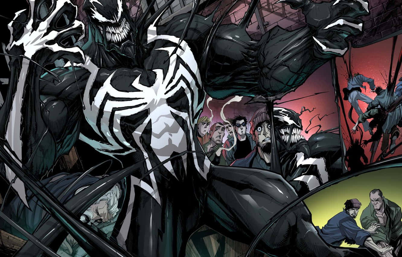 Venomé Mostrado Nas Histórias Em Quadrinhos Com Outros Personagens.