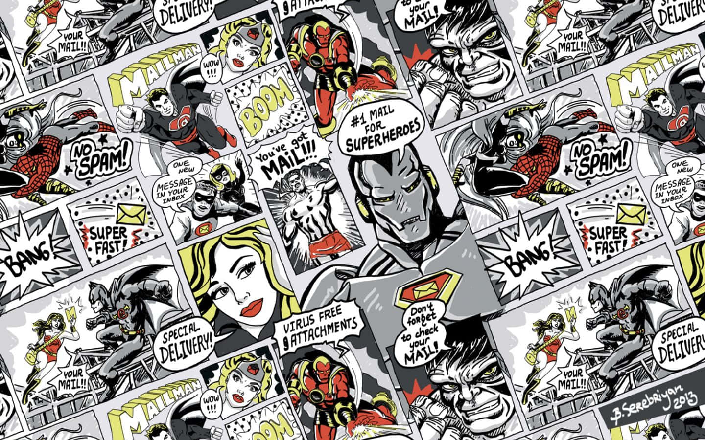Pop culture collides in this vibrant comic book background