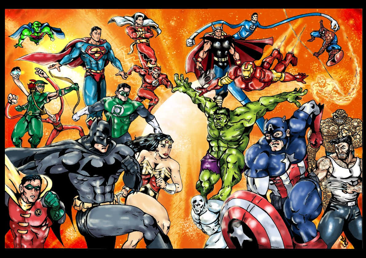 Image  Colorful superheroes come together for a mission
