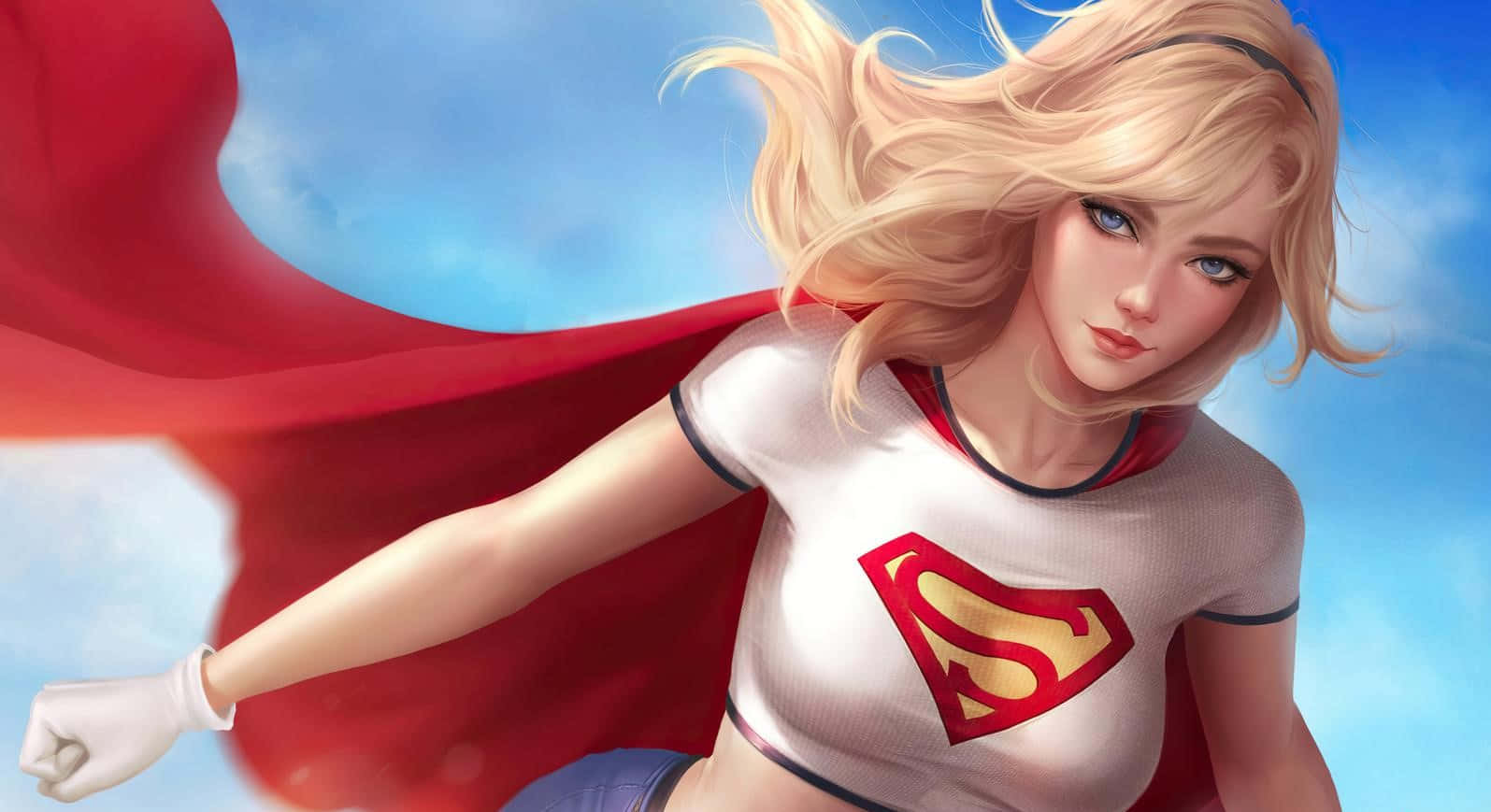 Supergirl - A Girl In A Cape Flying Through The Air