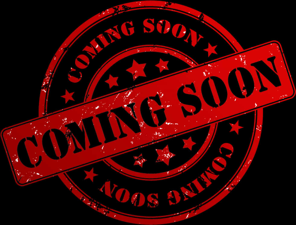 Coming Soon Stamp Red Black PNG