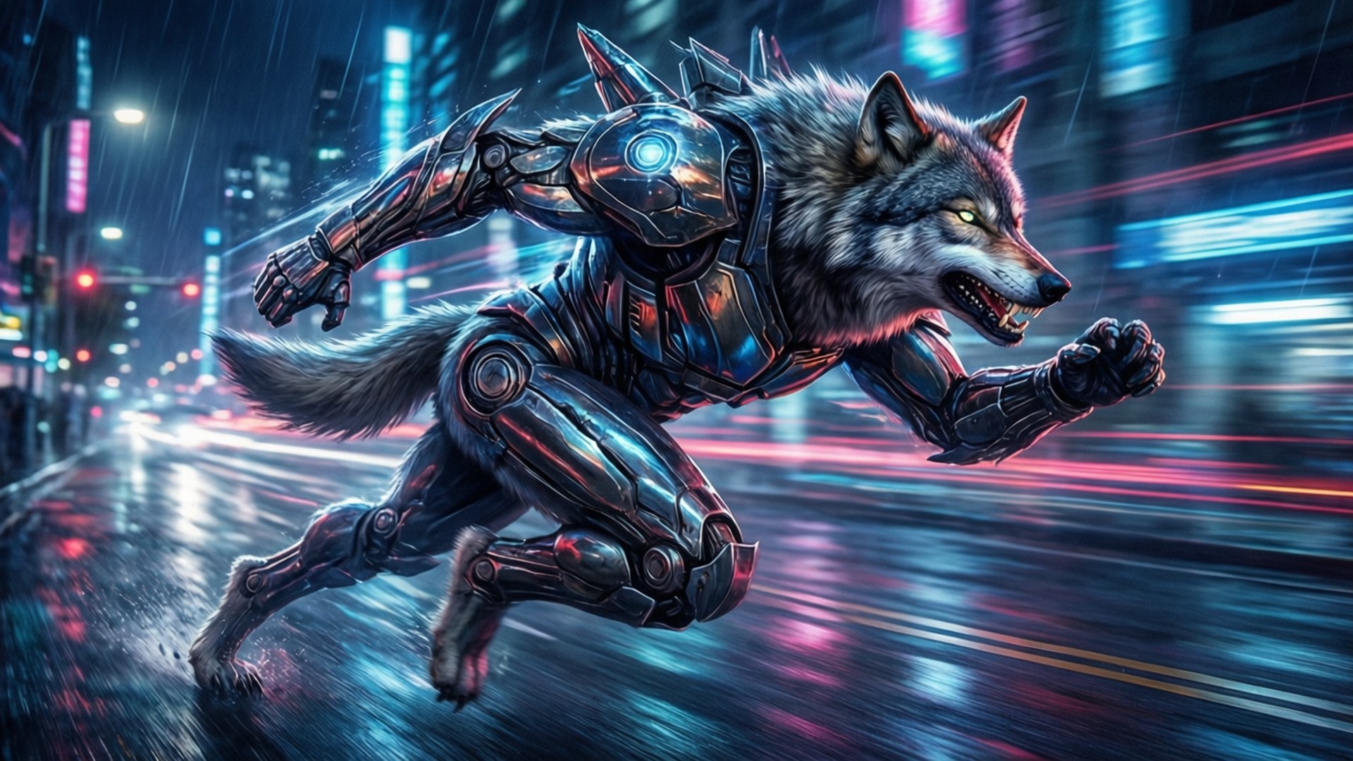 Command Wolf Night Run Wallpaper