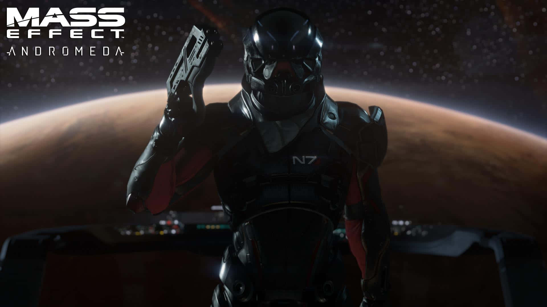 Commander Shepard In Epic Space Battle Wallpaper