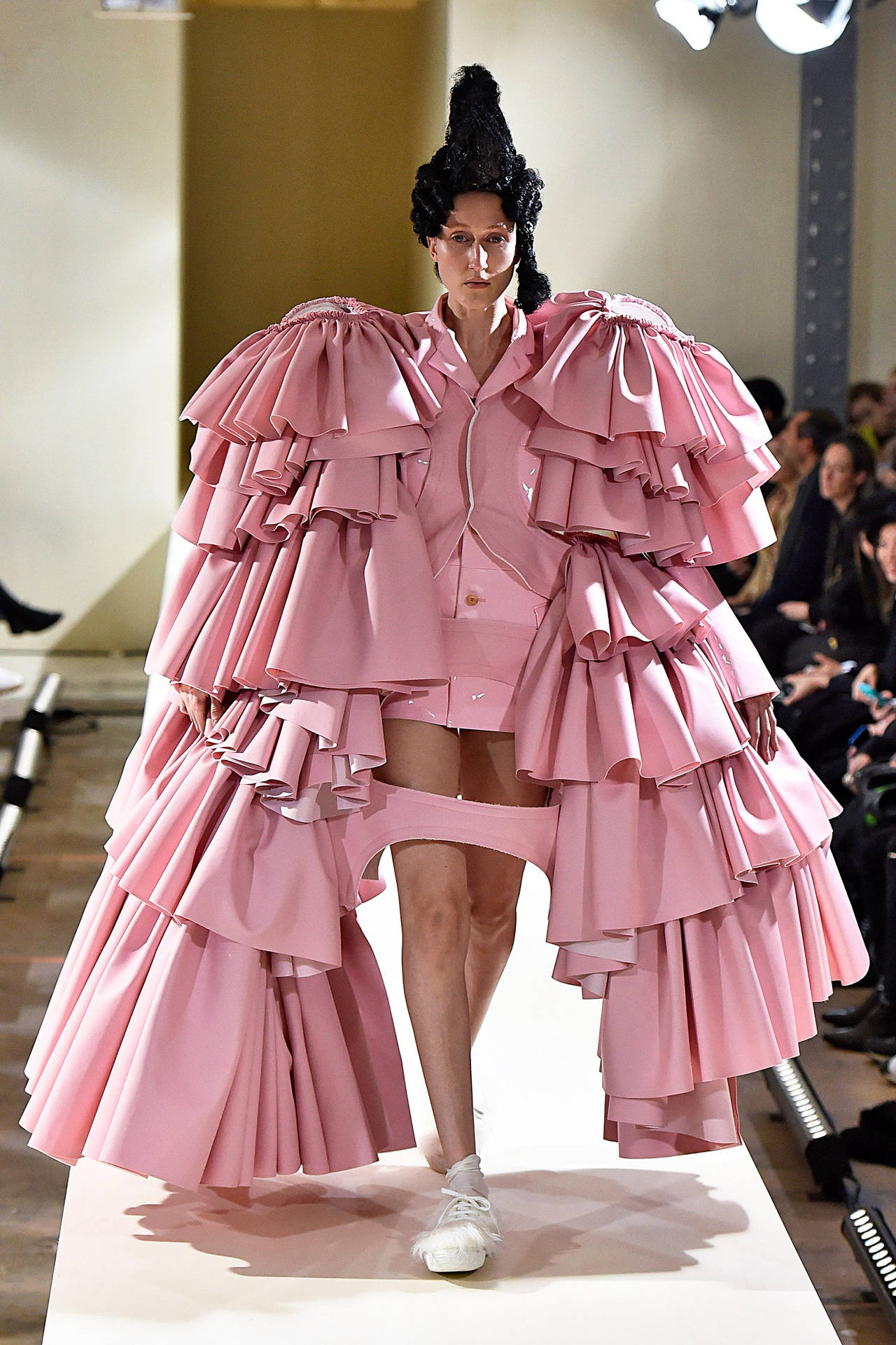 Comme Des Garçons Huge Ruffled Pink Dress Wallpaper