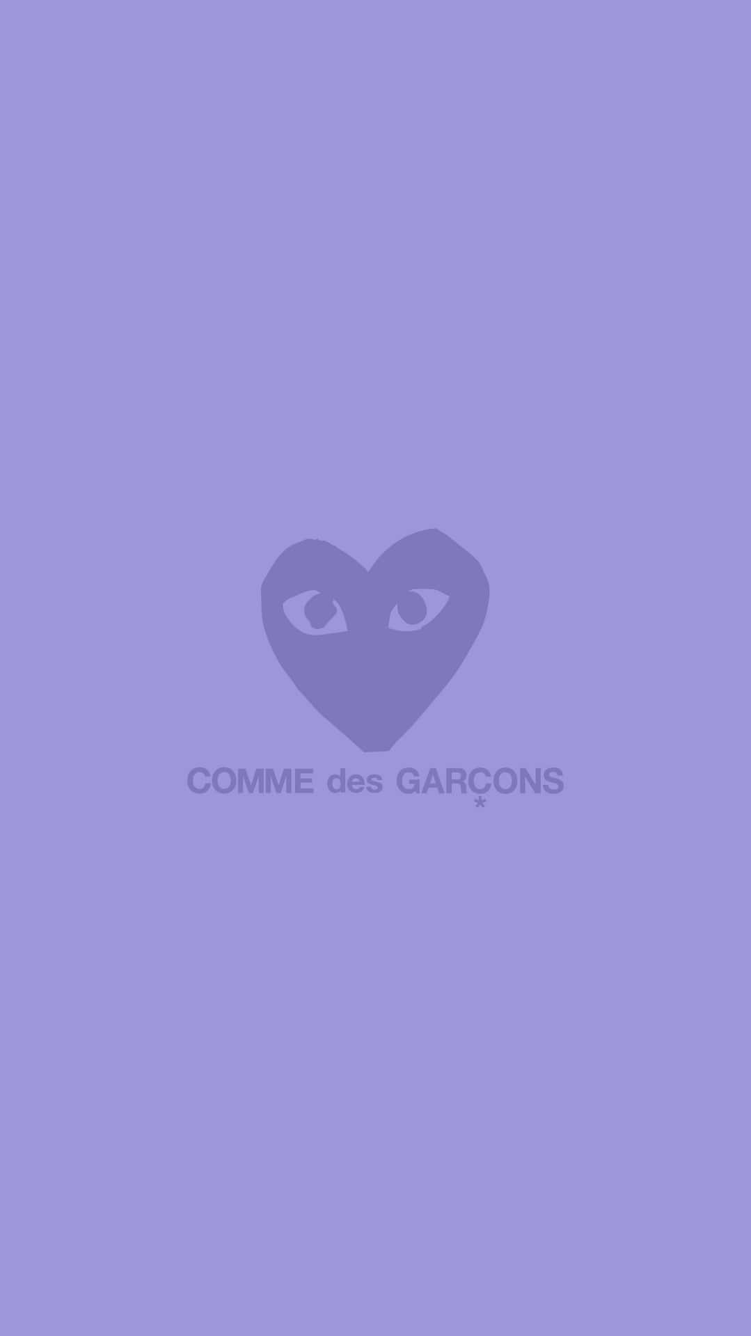 Commedes Garçons Logo In Lavendel-herz Wallpaper