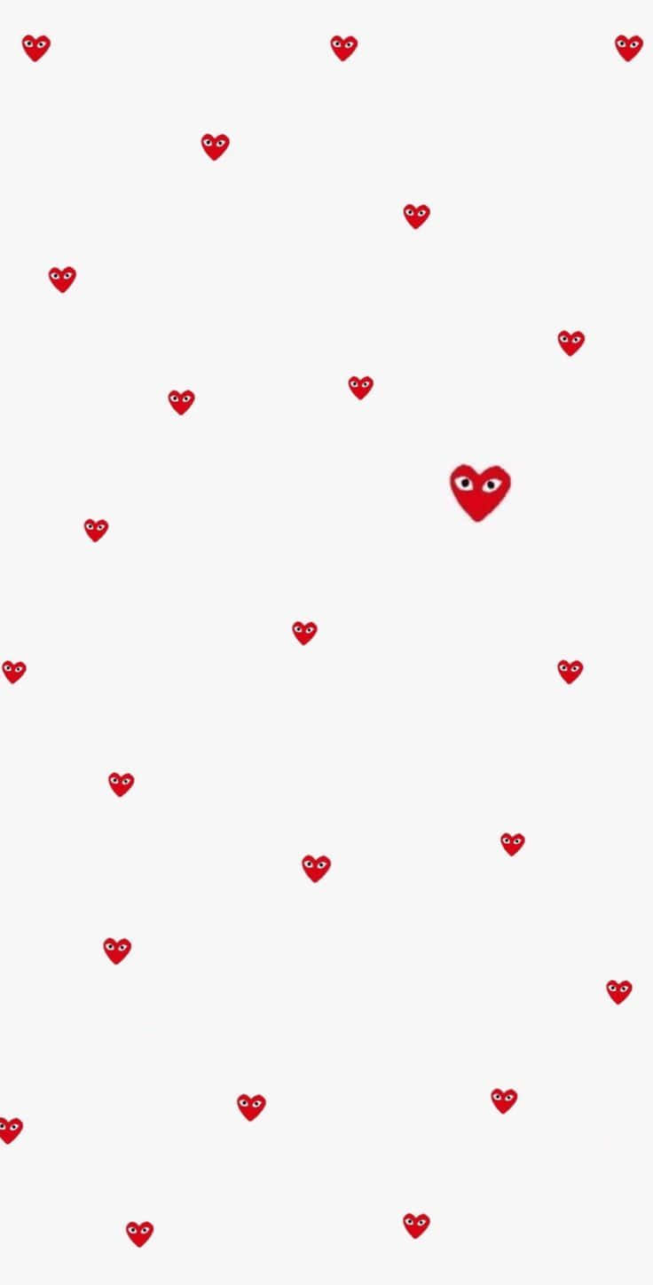 Comme Des Garçons Play Tiny Hearts Pattern Wallpaper