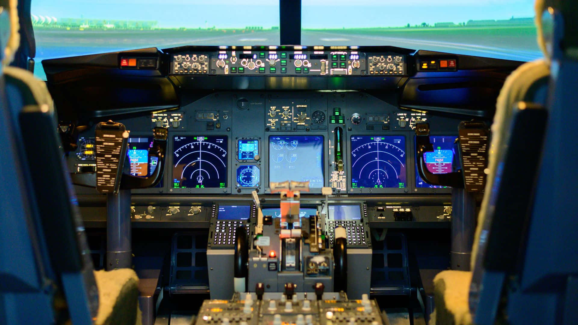 Commercial Airplane Cockpit View Wallpaper