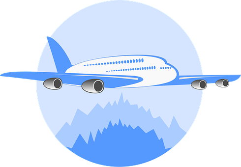 Commercial Airplane Graphic Illustration PNG
