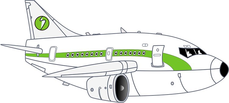 Commercial Airplane Illustration PNG