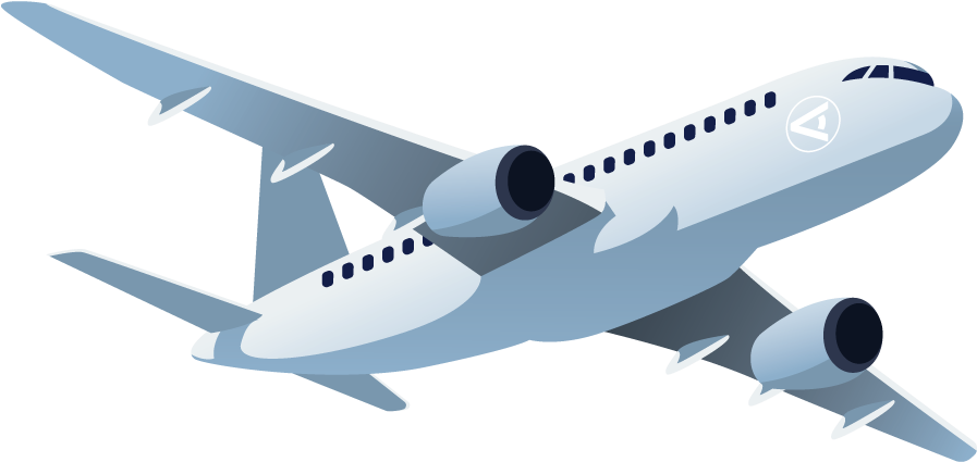 Commercial Airplane Illustration PNG