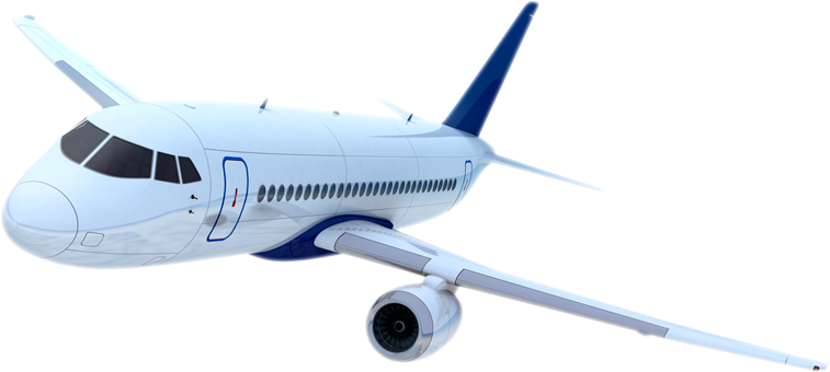 Commercial Airplane Isolatedon Transparent Background PNG