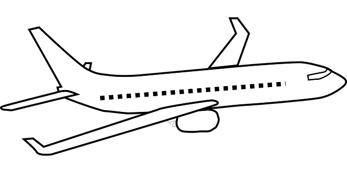 Commercial Airplane Silhouette PNG