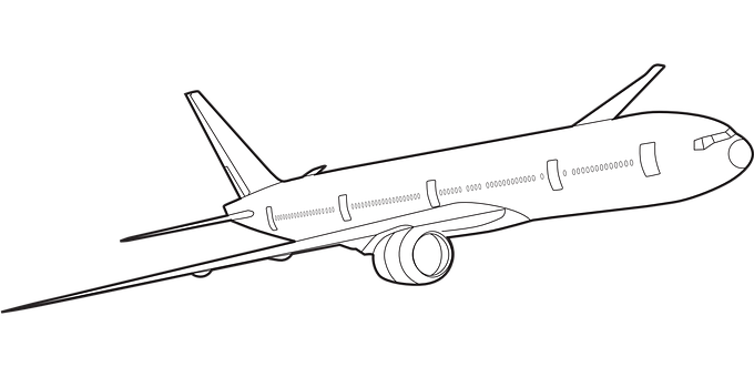 Commercial Airplane Silhouette PNG