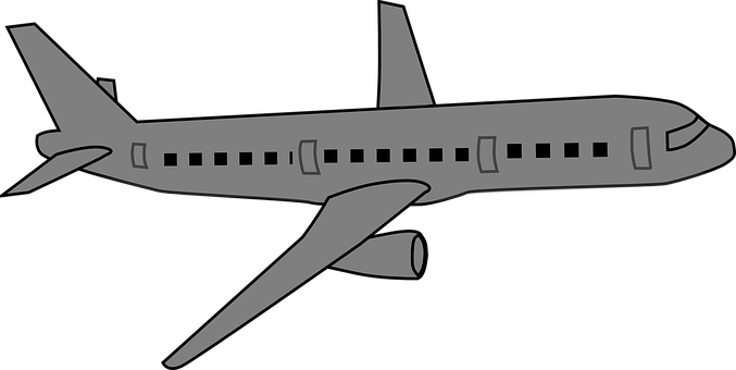 Commercial Airplane Silhouette PNG