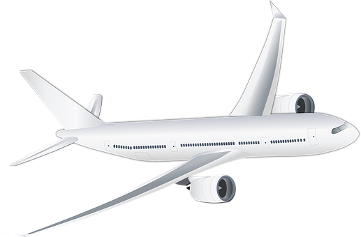 Commercial Airplane Vector Illustration PNG