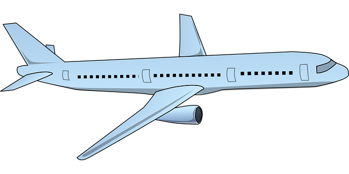 Commercial Airplane Vector Illustration PNG