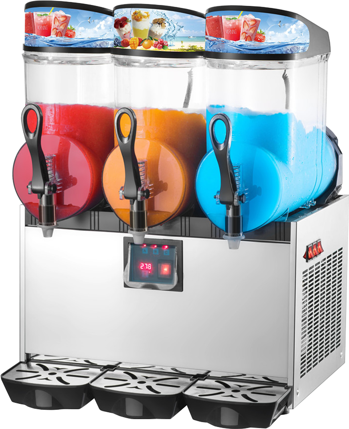 Commercial Slushie Machine Three Flavors PNG