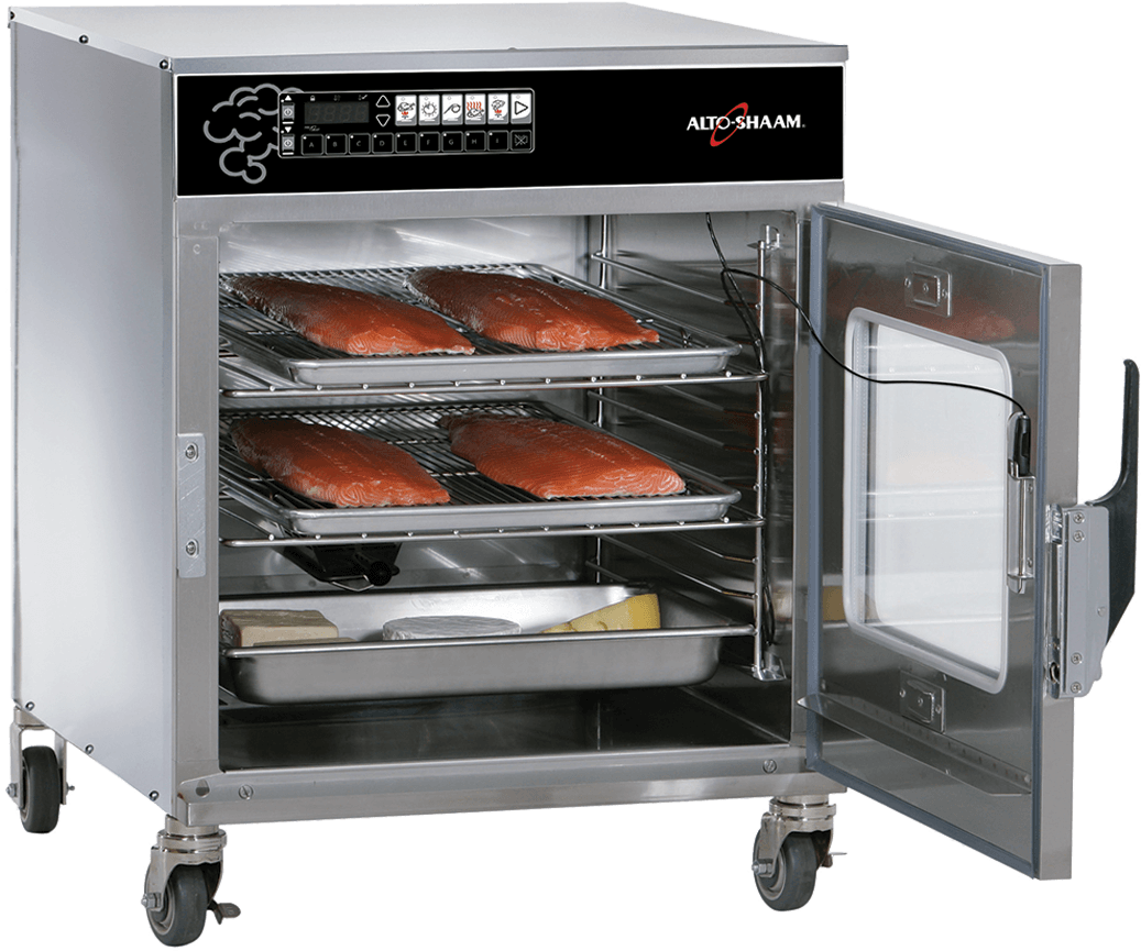 Commercial Smoker With Salmon Filets PNG