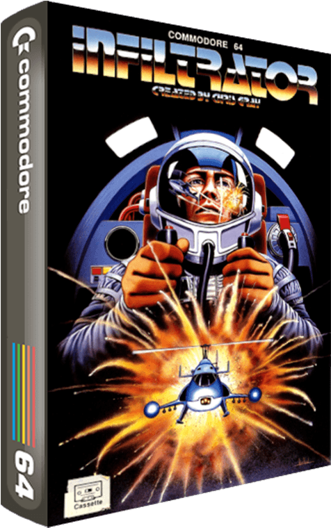 Commodore64 Infiltrator Game Cover Art PNG