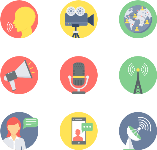 Communication Icons Set PNG