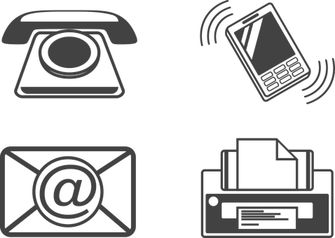 Communication Technology Icons Set PNG