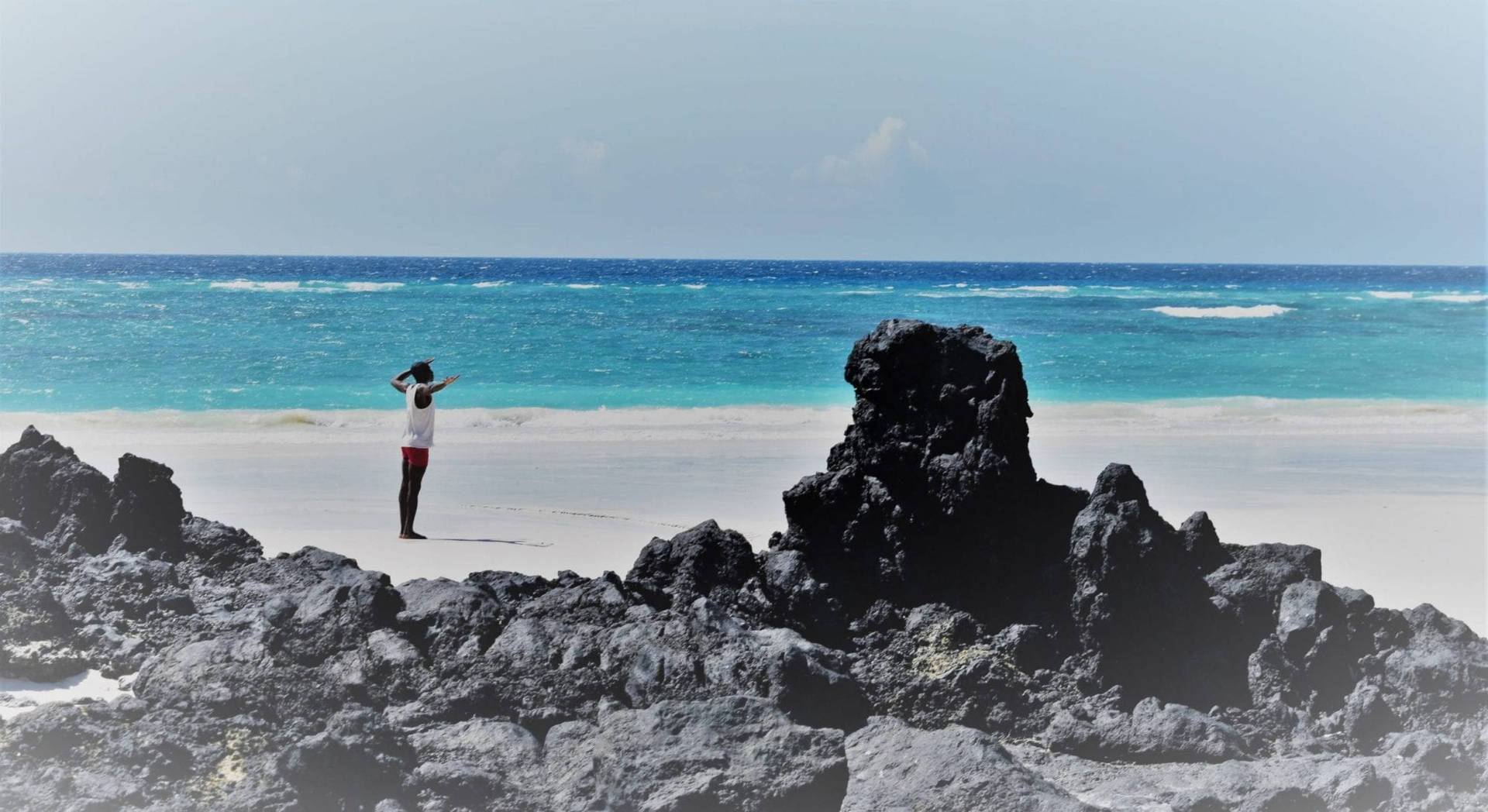 Comoros Island Person On Beach Background