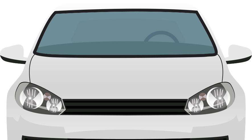 Compact Car Front View Vector PNG