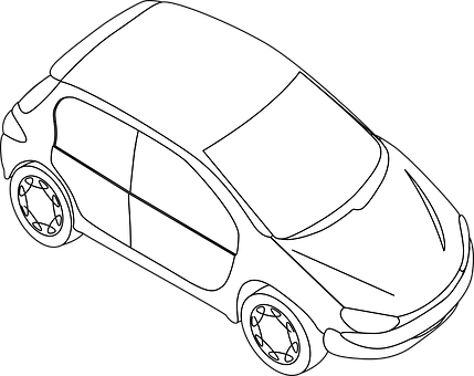 Compact Car Line Art Illustration PNG