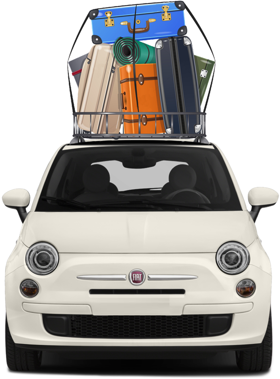 Compact Car Loaded With Luggage PNG