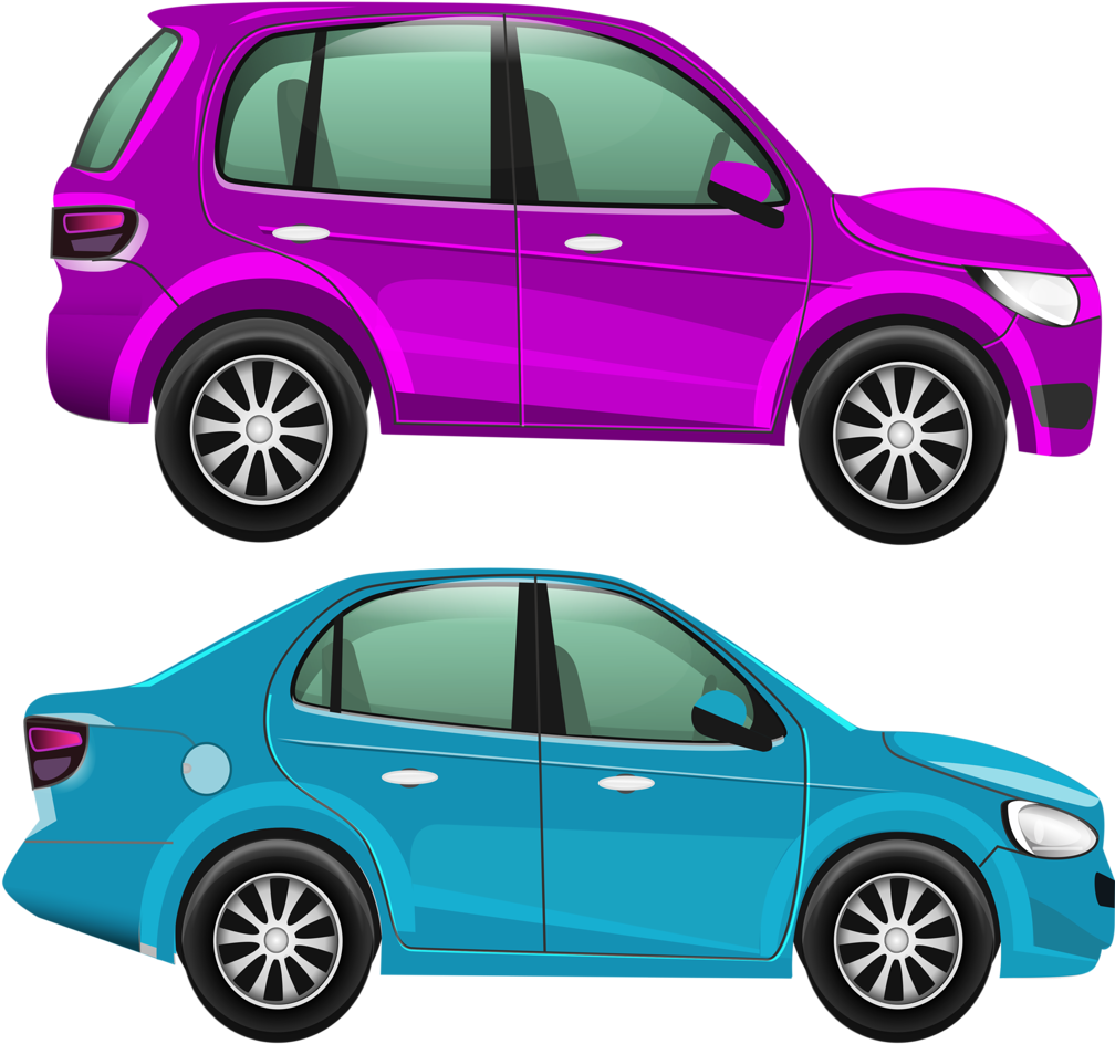 Compact Cars Side View Illustration PNG