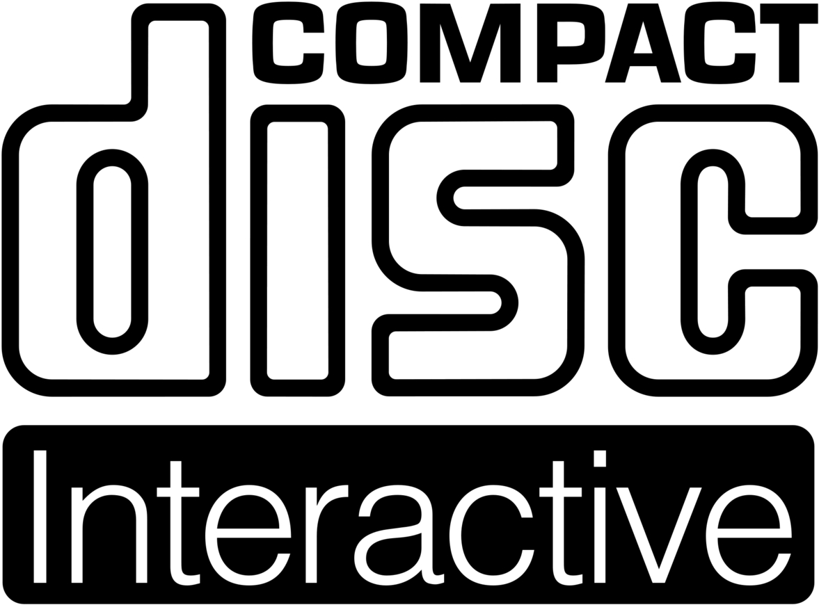 Compact Disc Interactive Logo PNG — Bold white text spelling 'disc interactive' stands out starkly against a solid black background.